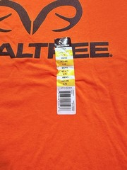 Real Tree Men’s Logo Hunting T-shirt Bright Orange Size L