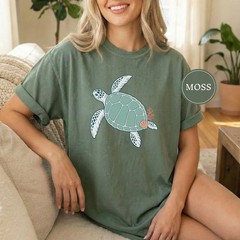 Line Art Sea Turtle Ocean Comfort Tee