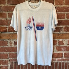 1984 USA Olympics Paper Thin Tee Light Blue 20”PTP/27”