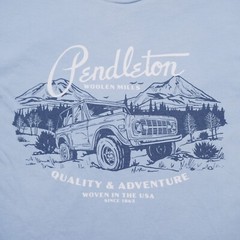 Pendleton Quality & Adventure Retro Bronco T Shirt Mens Small Blue Short Sleeve