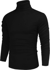 Men Turtleneck T-Shirt Long Sleeves Tailored Comfort Fit Lot Thermal Underwear
