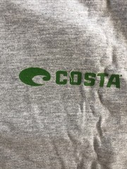 New Costa Del Mar T Shirt Gray Short Sleeve Green Fish Camo Men Large