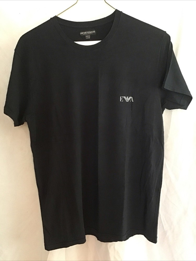 EMPORIO ARMANI Underwear Soft BLACK T-SHIRT Stretchable LARGE Men’s Tee Shirt