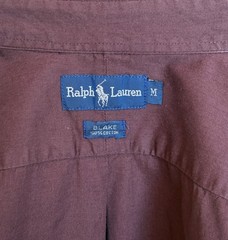 Ralph Lauren BLAKE Button-Down Shirt Medium | Solid Burgundy 100% Cotton | Mens