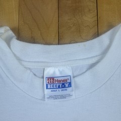 Vintage Hanes Beefy T Grey Wolf Puppies Wildlife Graphic T Shirt White Adult L