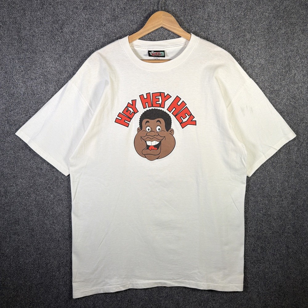 Vintage Fat Albert Shirt Mens XL White 90s USA TV Show Cartoon Rare Parody Hey