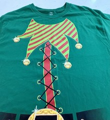 Unisex Holiday Time Elf Green T-shirt Christmas Party Size 2XL (50-52) NWOT