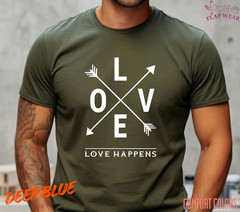 Unisex Love Happens T-Shirt Tee T shirt Men T shirt Women valanity day Romantic
