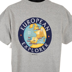 European Explorer T Shirt Mens Size Large Gray Princess Travel Destination Tee