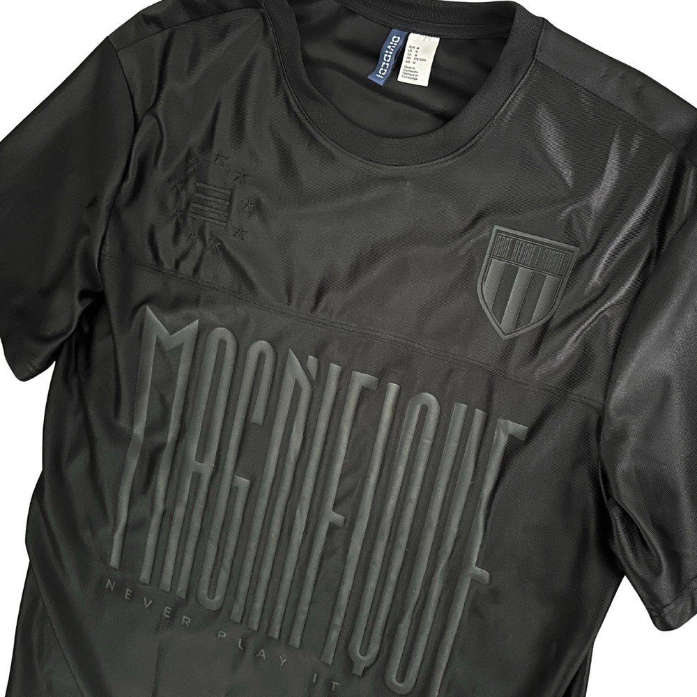Soccer Jersey Style Shirt Mens Medium Black H&M Divided Short Sleeve Fashion Top