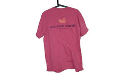 Southern Marsh Pocket T Shirt Mens L Pink Logo Duck Graphic Preppy Casual