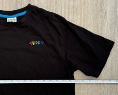 Teddy Fresh Graphic T-Shirt Stitched Button Eye Bear Men’s Medium Black