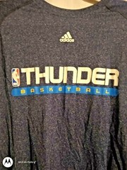 Size L Adidas men climate blue short sleeve Thunder Basketball shirt