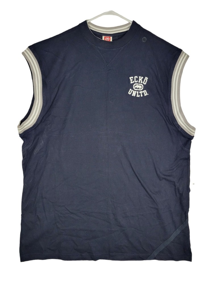 Ecko Unlimited Sleveless Shirt Tank Top, XXL 2XL Dark Navy Blue NOS