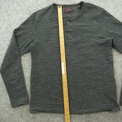 Scotch & Soda Sweatshirt Mens Large Gray Henley Button Logo Long Sleeve