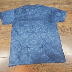 Vintage The Mountain T Shirt Men’s Medium Blue Fire Breathing Dragon Leather Tag