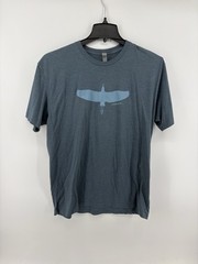 Poncho Outdoors T Shirt Gray/Blue Sandhill Glider Graphic Short Sleeve Mens XL