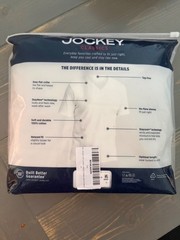 Jockey Mens Tagless V-Neck Undershirts 4-Pack StayCool Technology White M