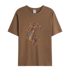 Fashion Trend Cross Hot Diamonds Rhinestones Black Summer Luxury Men T-Shirt