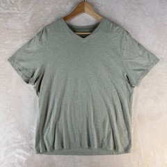 Banana Republic Men’s Size XL Solid Green Cotton Short Sleeve Fitted Vee