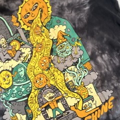Killer Acid Men’s Black Gray Yellow Cotton Tie Dye Sun Graphic T-Shirt Size M