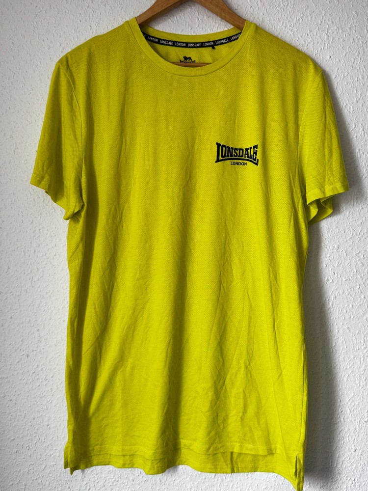 Lonsdale London Neon Yellow Graphic T-Shirt – Mens Large – Sporty Mesh