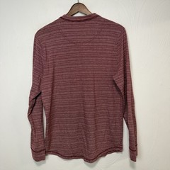 Hollister Men’s Red Striped Henley Button Long Sleeve Casual Shirt Top Sz Small