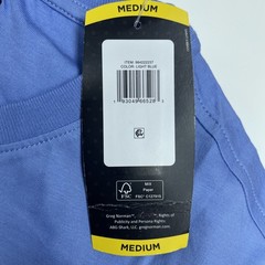 NWT Greg Norman Pocket T-Shirt Mens M Light Blue Crew Neck Classic 100% Cotton