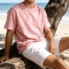 Spring Autumn Wear Men Cotton T-shirt Soft Hand Feel Moderate Elasticity
