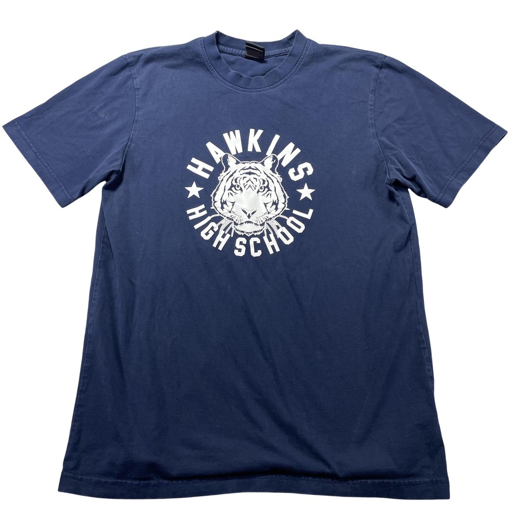 Nike Stranger Things Hawkins High School Shirt Mens Medium Blue Graphic Tee