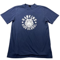 Nike Stranger Things Hawkins High School Shirt Mens Medium Blue Graphic Tee
