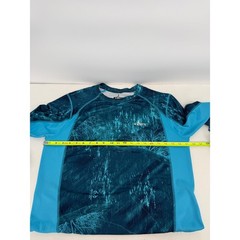 Habit Mens Realtree Fishing Poseidon Camo Long Sleeve Shirt Blue UPF 40+ Sz M