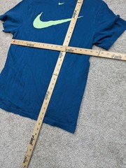 Nike Double Swoosh Tee Shirt Mens M Medium Blue Crew Embroidered Cotton Roman