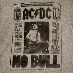 Lucky Brand ACDC NO BULL Shirt Mens LARGE GRAY METAL CONCERT TOUR NWT
