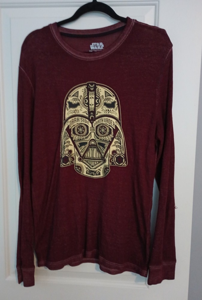 Star Wars Thin Maroon Sheer Long Sleeve Shirt Size Men’s Medium