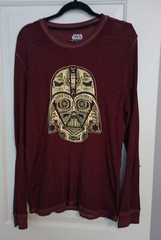 Star Wars Thin Maroon Sheer Long Sleeve Shirt Size Men’s Medium