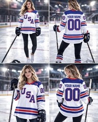 NEW! Custom 2026 USA Hockey AOP Gift, Personalization USA Hockey For Fans