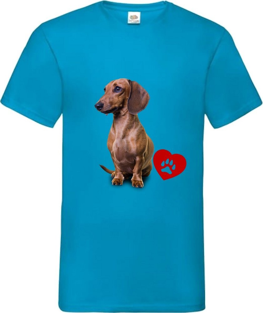 Brown Dachshund Dog Pet Heart Family Novelty T Shirt Various Colours And Sizes
