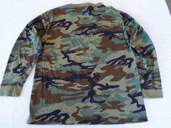 Vtg Ranger Woodland Camo Pocket T-Shirt Large Long Sleeve Green Hunting Outdoors