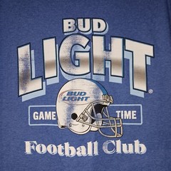Bud Light Football Club T Shirt Mens Size Medium Short Sleeve Blue New