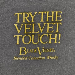 Vintage Black Velvet Shirt Mens XL Black Promo Distressed Tee Champion 90s USA