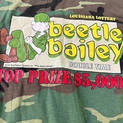 VTG NOS Beetle Bailey T Shirt Mens XL Short Sleeve Crew Neck Camouflage