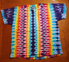 Vintage 2000s Fruit Of The Loom Blank Tie Dye T Shirt XL Rainbow Hippie y2k 90s