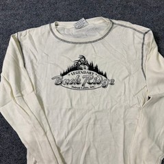J. America Thermal Shirt Mens Medium Cream Cotton Waffle Knit Buck Ridge Graphic