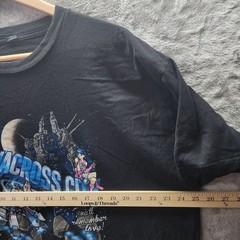Macross City Anime T-Shirt XXL Robotech Mecha Valkyrie Minmay Graphic Tee Black