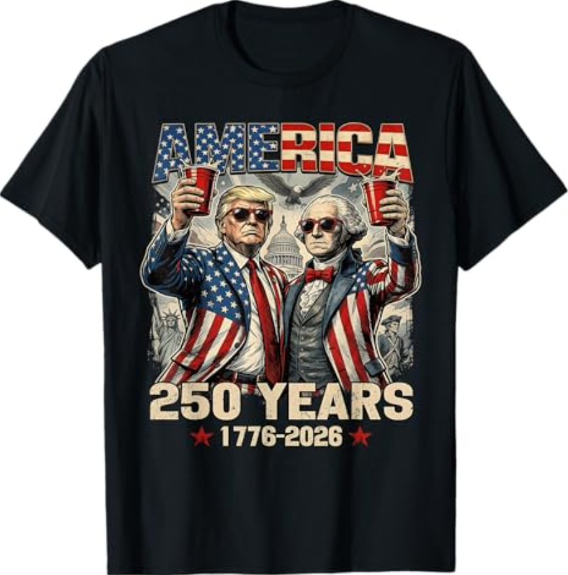 250 Years America Anniversary 250th Trump Washington Vintage T-Shirt