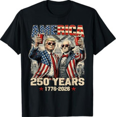 250 Years America Anniversary 250th Trump Washington Vintage T-Shirt