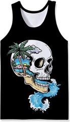 Mens Cotton Tank Tops Funny Graphic Beach Summer Sleeveless Muscle Tank Top