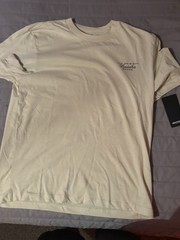 True Religion Men’s Beige Buddha Graphic Print Crew Neck Short Sleeve T-Shirt