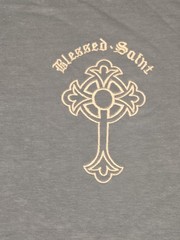 Vintage Rare Y2K South Pole CHROME HEARTS Style T-Shirt Cross Blessed Saint Sz M